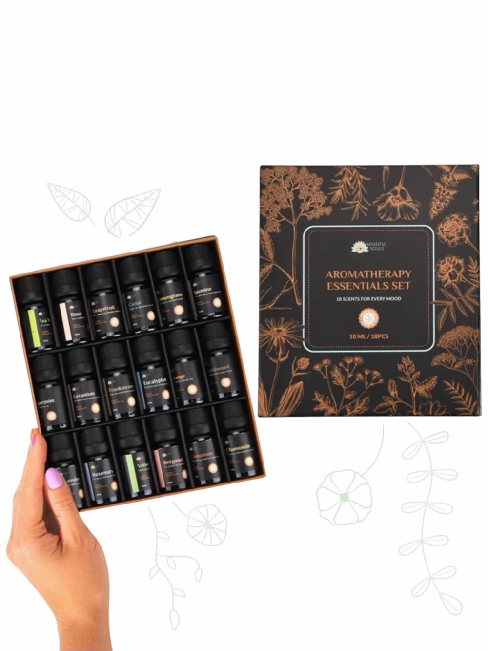 Aromatherapy Essentials Set - 18 Essential Oils By Mindful Souls NWT/Sealed Box